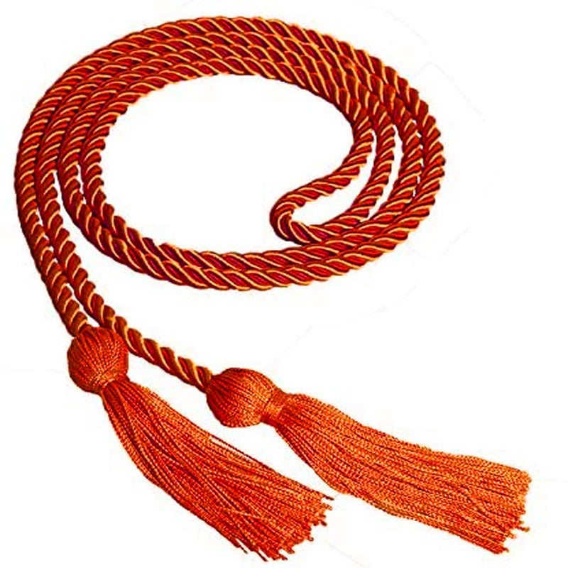 HEPNA حبل تخرج يدوي الصنع HEPNA برتقالي، 1 قطعة 68 بوصة - حبل شرف برتقالي داكن - Image 1